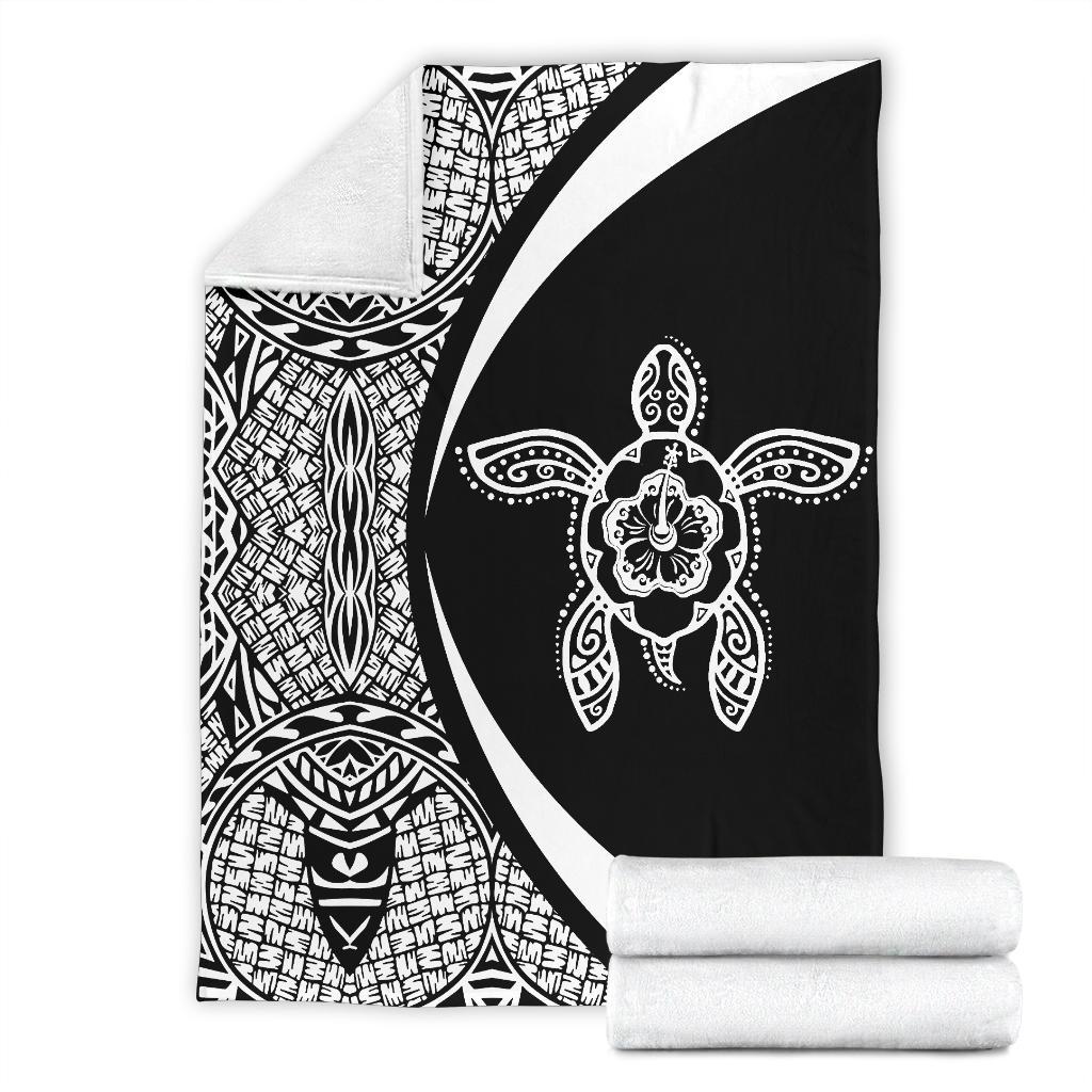 Hawaiian Tribal Polynesian Premium Blanket - Circle Style White - Polynesian Pride