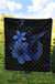 Hawaii Fish Hook Hibiscus Blue Premium Quilt - Polynesian Pride