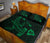 Hawaiian Map Hamerhead Shark Polynesian Quilt Bedding Set Green - Polynesian Pride