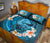 Solomon Islands Polynesian Quilt Bed Set - Blue Plumeria Animal Tattoo - Polynesian Pride