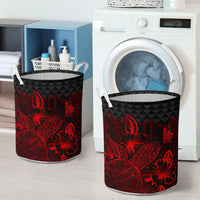 New Caledonia Laundry Basket - Polynesian Turtle Hibiscus Red - Polynesian Pride