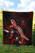 Niue Polynesian Premium Quilt - Turtle With Blooming Hibiscus Red - Polynesian Pride