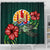 Tahiti Polynesian Shower Curtain - Green Turtle Hibiscus - Polynesian Pride