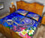 American Samoa Polynesian Quilt Bed Set - Turtle Plumeria (Blue) - Polynesian Pride