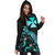 Wallis and Futuna Polynesian Hoodie Dress - Turtle With Blooming Hibiscus Turquoise - Polynesian Pride