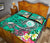 Hawaii Polynesian Quilt Bed Set - Hawaii Seal With Turtle Plumeria (Turquoise) - Polynesian Pride