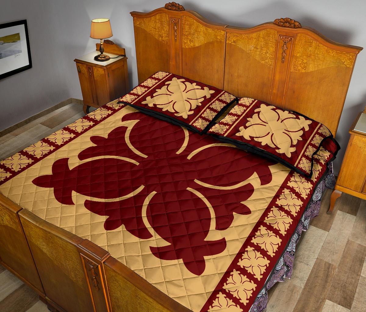 Hawaiian Quilt Pattern Quilt Bed Set - Polynesian Pride