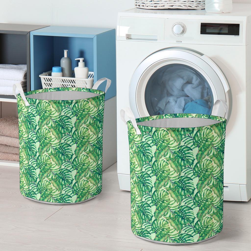 Tropical Leaves Jungle Monstera Leaf Hawaii Laundry Basket - Polynesian Pride