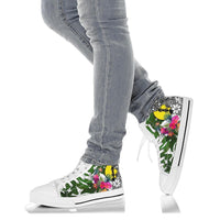 New Caledonia High Top Shoes White - Turtle Plumeria Banana Leaf - Polynesian Pride