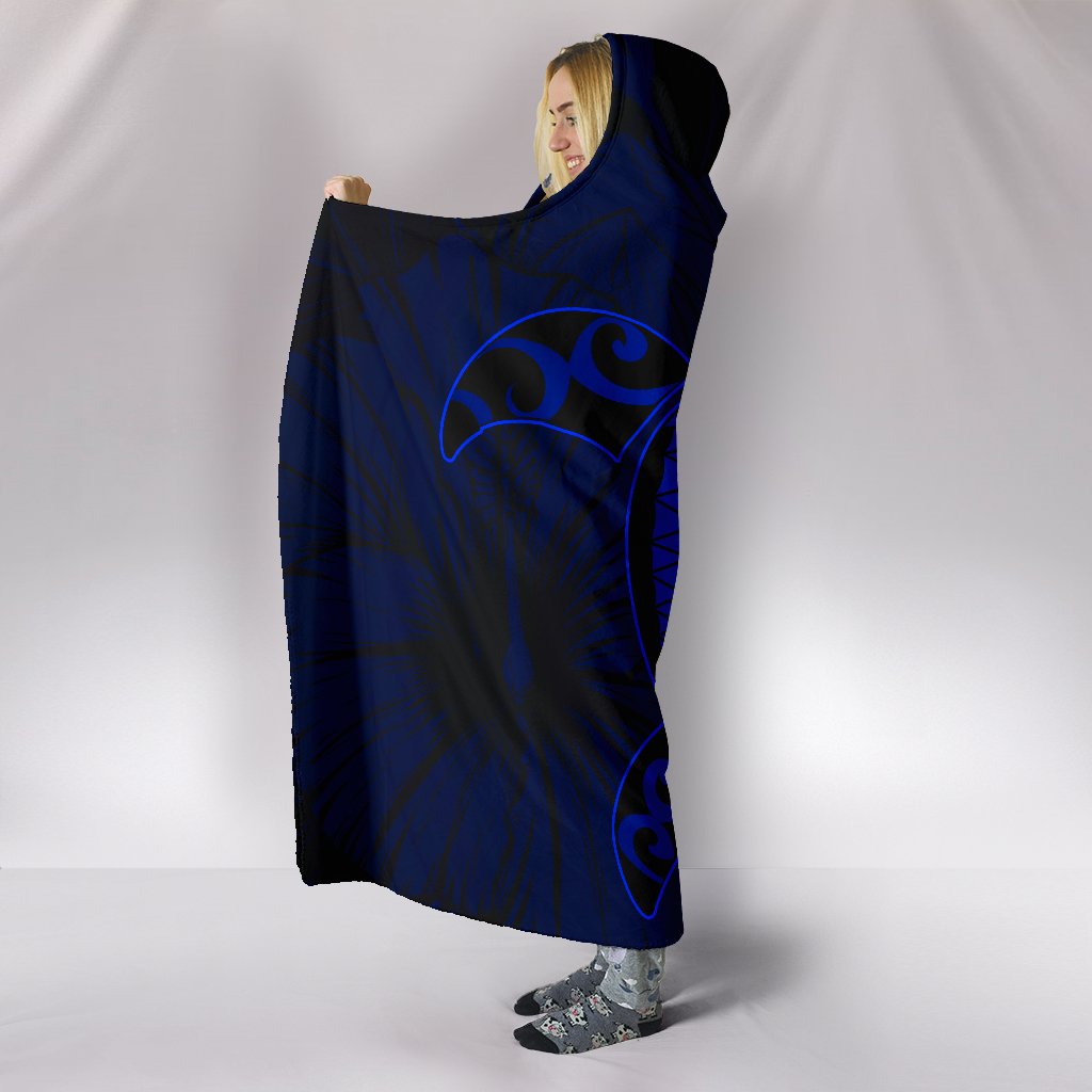 Hawaii Hibiscus Hooded Blanket - Harold Turtle - Blue - Polynesian Pride