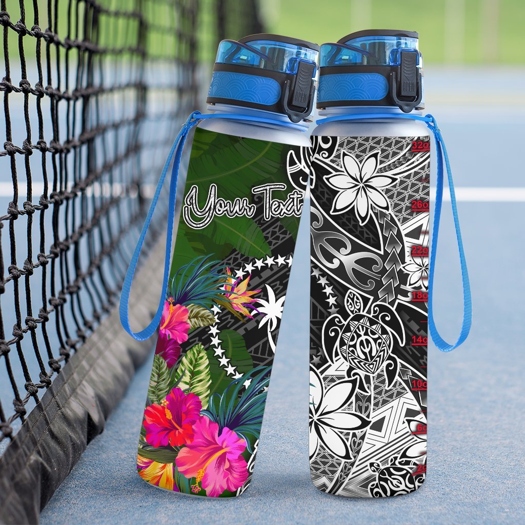 Chuuk Custom Personalised Hydro Tracking Bottle - Turtle Plumeria Banana Leaf - Polynesian Pride