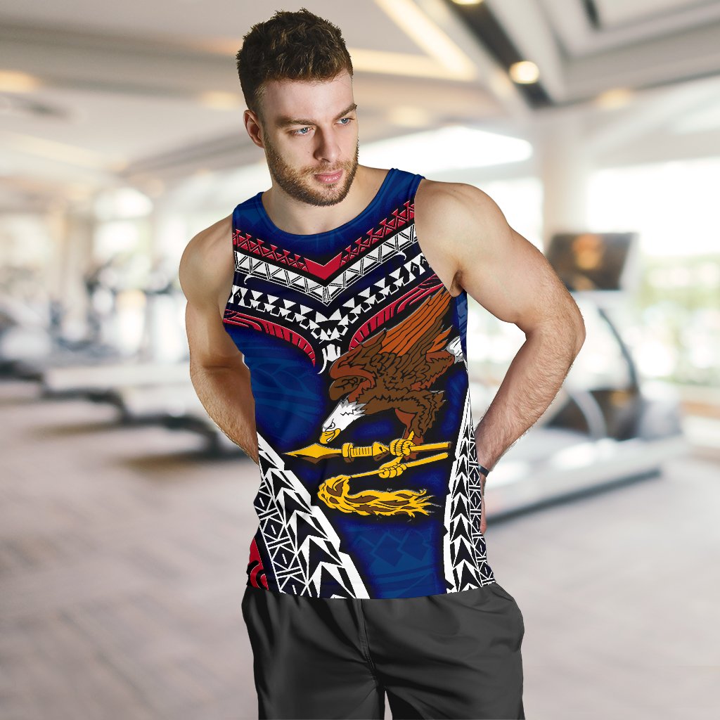 American Samoa Men's Tank Top - Warrior Style Polynesian Pattern - Polynesian Pride