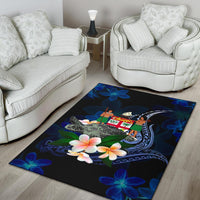 Fiji Polynesian Area Rug - Turtle With Plumeria Flowers - Polynesian Pride