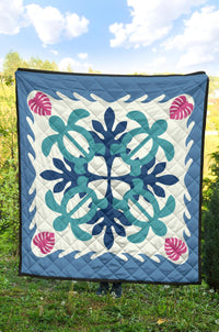 Hawaiian Turtle Pattern Premium Quilt - Pastel - Argu Style - AH - Polynesian Pride