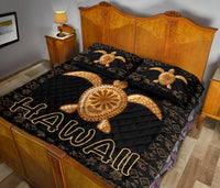 Hawaii Turtle Golden Quilt Bed Set - Polynesian Pride