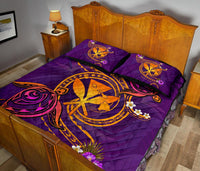 Hawaii Turtle Polynesian Violet Quilt Bed Set - Tee Style - AH - Polynesian Pride