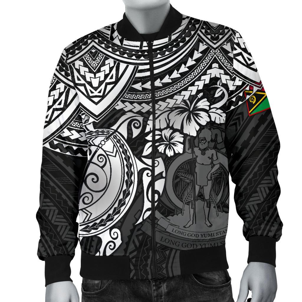 Vanuatu Polynesian Bomber Jacket (Men) - White Turtle - Polynesian Pride