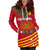 Papua New Guinea Rugby Women Hoodie Dress Coconut Leaves - The Kumuls - Polynesian Pride