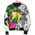 Hawaii Custom Personalised Men's Bomber Jacket White - Turtle Plumeria Banana Leaf - Polynesian Pride