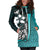 Federated States of Micronesia Women's Hoodie Dress Turquoise - Turtle With Hook - Polynesian Pride