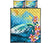 Hawaii Dolphin Plumeria Surfing Polynesian Quilt Bed Set - Muriel Style - AH Blue - Polynesian Pride