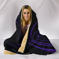 Hawaii Turtle Hibicus Hooded Blanket - Purple - Frida Style - Polynesian Pride