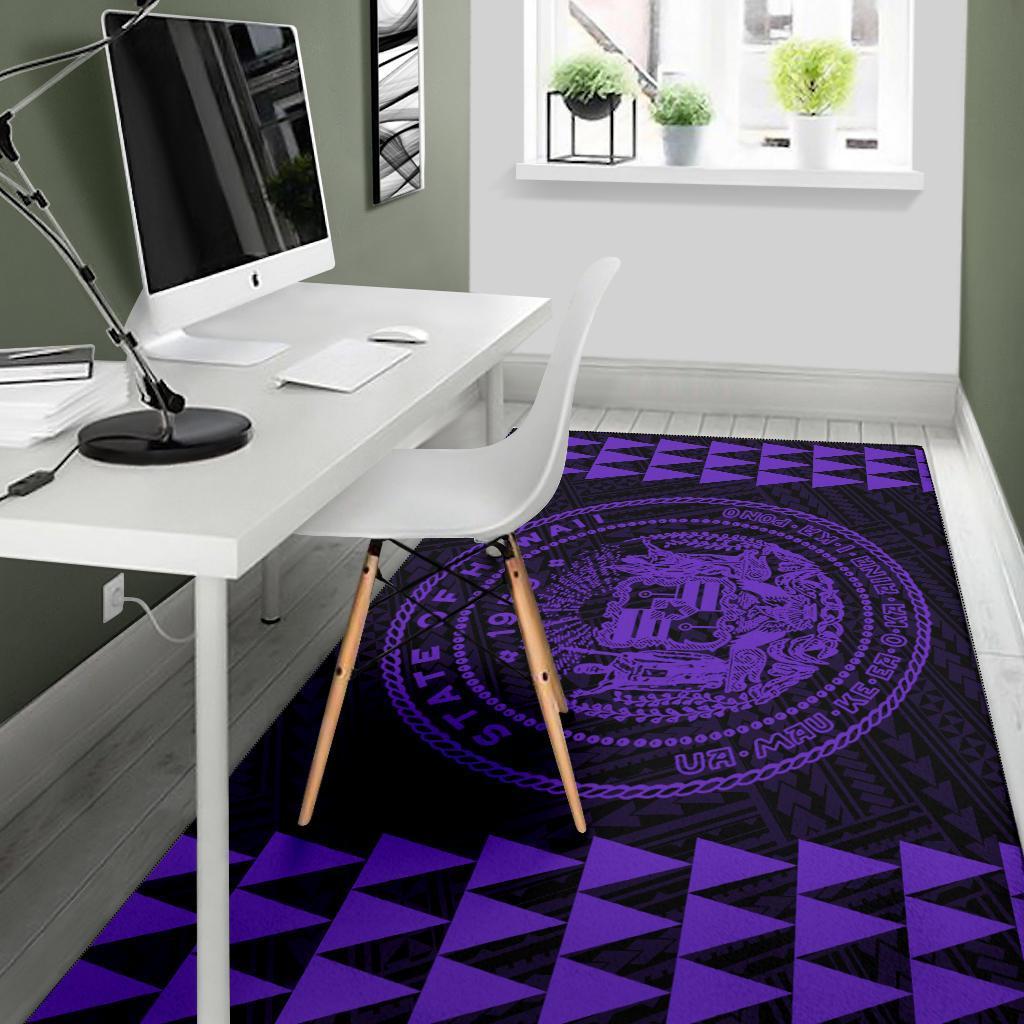 Kakau Seal Of Hawaii Polynesian - Purple Rug - Polynesian Pride