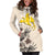 Papua New Guinea Hoodie Dress - Papua New Guinea Flag & Beige Hibiscus - Polynesian Pride