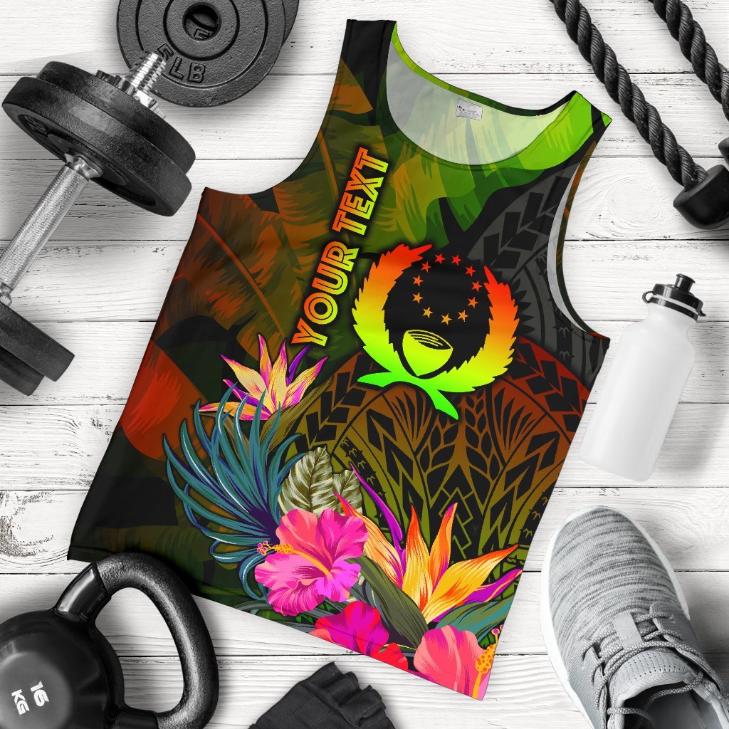 Pohnpei Polynesian Personalised Men's Tank Top - Hibiscus and Banana Leaves Reggae - Polynesian Pride
