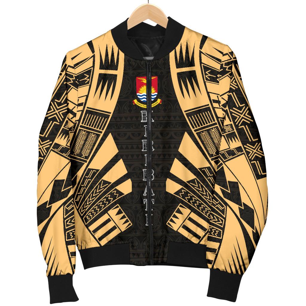 Kiribati Men Bomber Jackets - Polynesian Tattoo Gold - Polynesian Pride