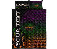 Hawaii Custom Personalised Quilt Bed Set - Hawaii Seal Rocket Style - Polynesian Pride