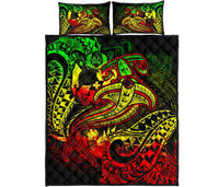 Tonga Quilt Bed Set - Reggae Shark Polynesian Tattoo - Polynesian Pride