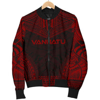 Vanuatu Polynesian Chief Men's Bomber Jacket - Red Version - Polynesian Pride