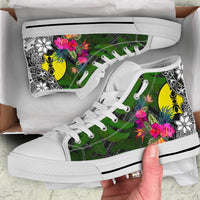 New Caledonia High Top Shoes - Turtle Plumeria Banana Leaf - Polynesian Pride