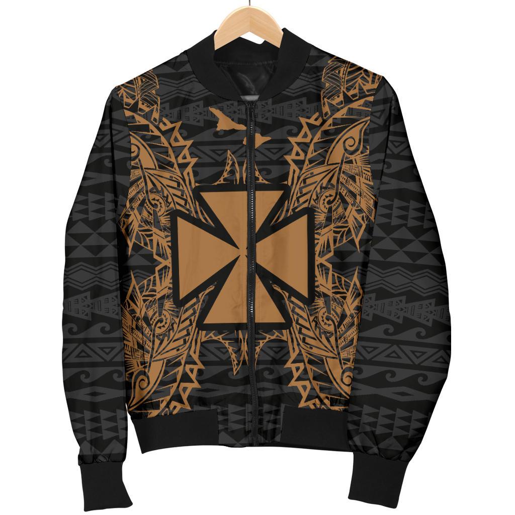 Wallis And Futuna Polynesian Men's Bomber Jacket Map Gold - Polynesian Pride