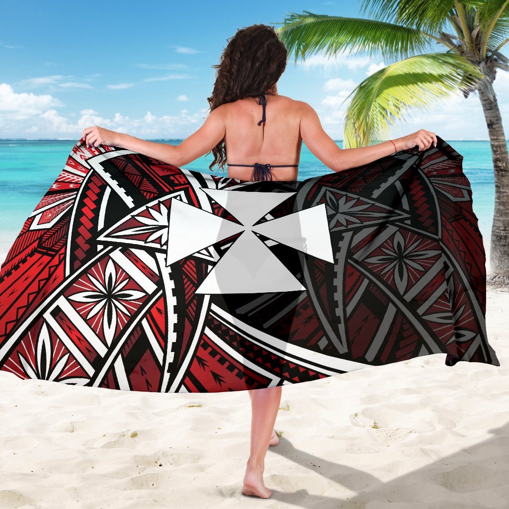 Wallis and Futuna Sarong - Tribal Flower Special Pattern Red Color - Polynesian Pride