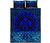 Polynesian Quilt Bed Set - Blue Turtle Palm Black Version - Polynesian Pride