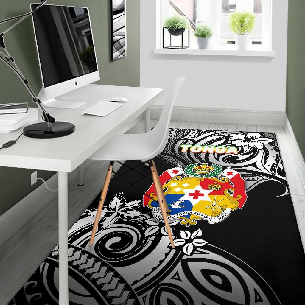 Mate Ma'a Tonga Rugby Area Rug Polynesian Unique Vibes - Black - Polynesian Pride