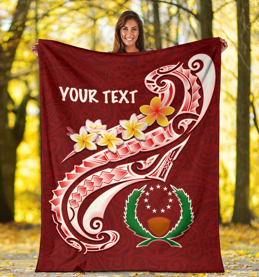 Pohnpei Personalised Premium Blanket - Pohnpei Seal Polynesian Patterns Plumeria - Polynesian Pride