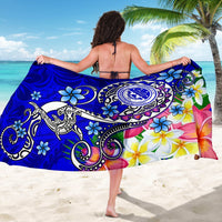 FSM Sarong - Turtle Plumeria (Blue) - Polynesian Pride
