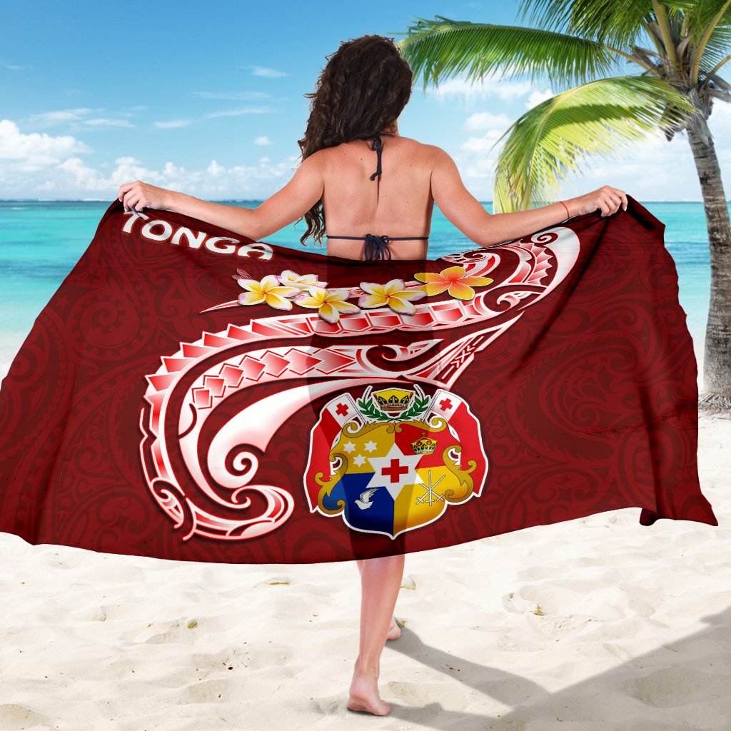 Tonga Sarong - Tonga Coat Of Arms With Polynesian Patterns - Polynesian Pride