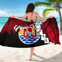 Tahiti Polynesian Custom Personalised Sarong - Tribal Wave Tattoo Flag Style - Polynesian Pride