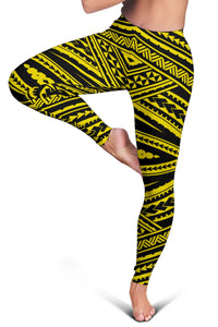 Polynesian Tatau Yellow Hawaii Women's Legging AH - Polynesian Pride