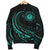 Hawaii Coat Of Arms Polynesian Women's Bomber Jacket - Turquoise - Frida Style - Polynesian Pride