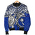 Chuuk Polynesian Bomber Jacket (Men) - White Turtle (Blue) - Polynesian Pride