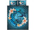 Samoa Polynesian Quilt Bed Set - Blue Plumeria Animal Tattoo - Polynesian Pride