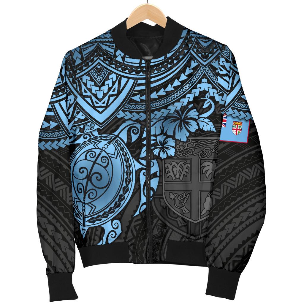 Fiji Polynesian Bomber Jacket (Men) - Blue Turtle - Polynesian Pride