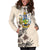 Solomon Islands Hoodie Dress - Solomon Islands Coat Of Arms & Beige Hibiscus - Polynesian Pride