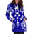 Kosrae Polynesian Hoodie Dress Map Blue - Polynesian Pride