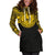 Tahiti Women Hoodie Dress - Tahiti Coat Of Arms Polynesian Gold Black - Polynesian Pride